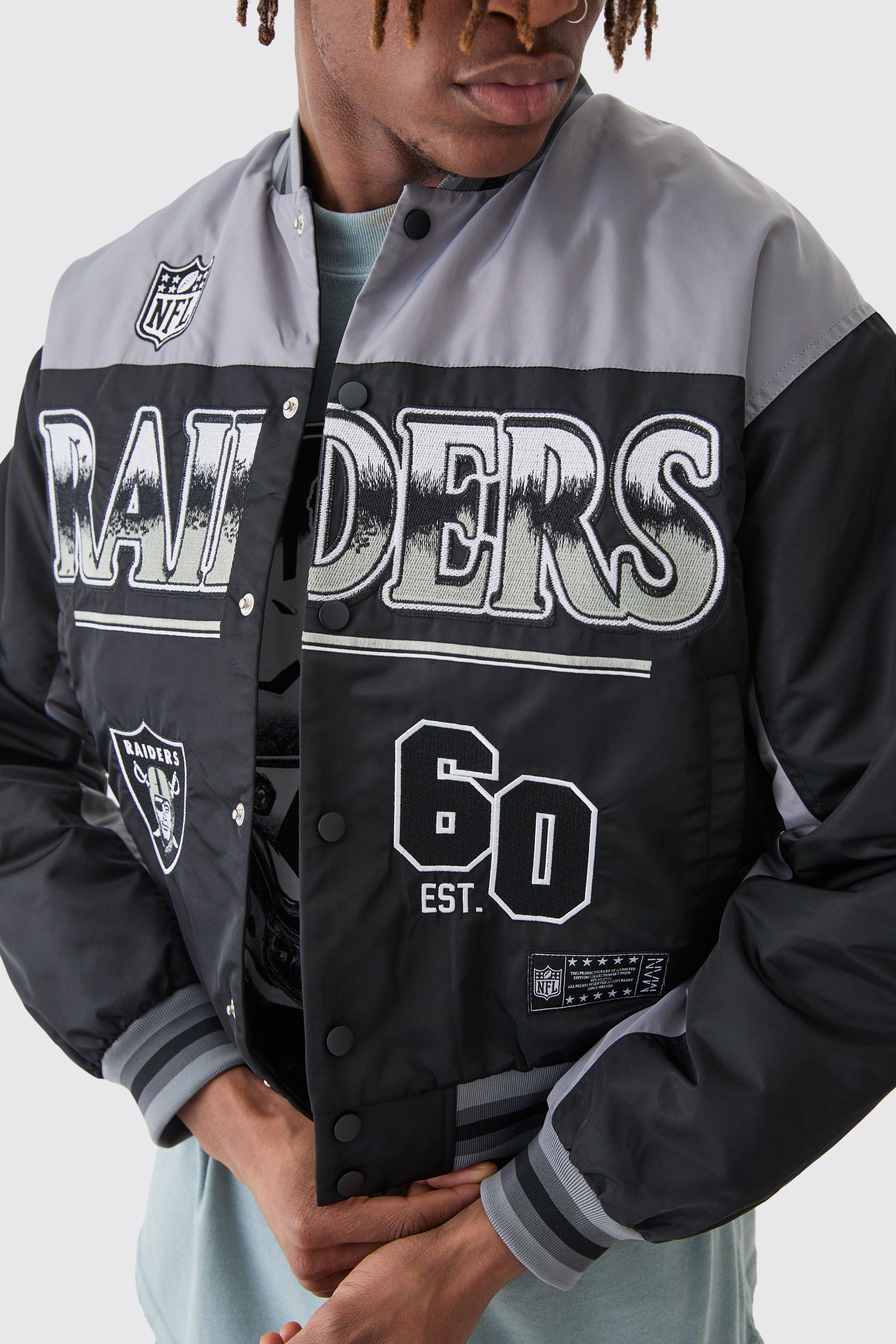 Veste universitaire oversize a broderie NFL Raiders