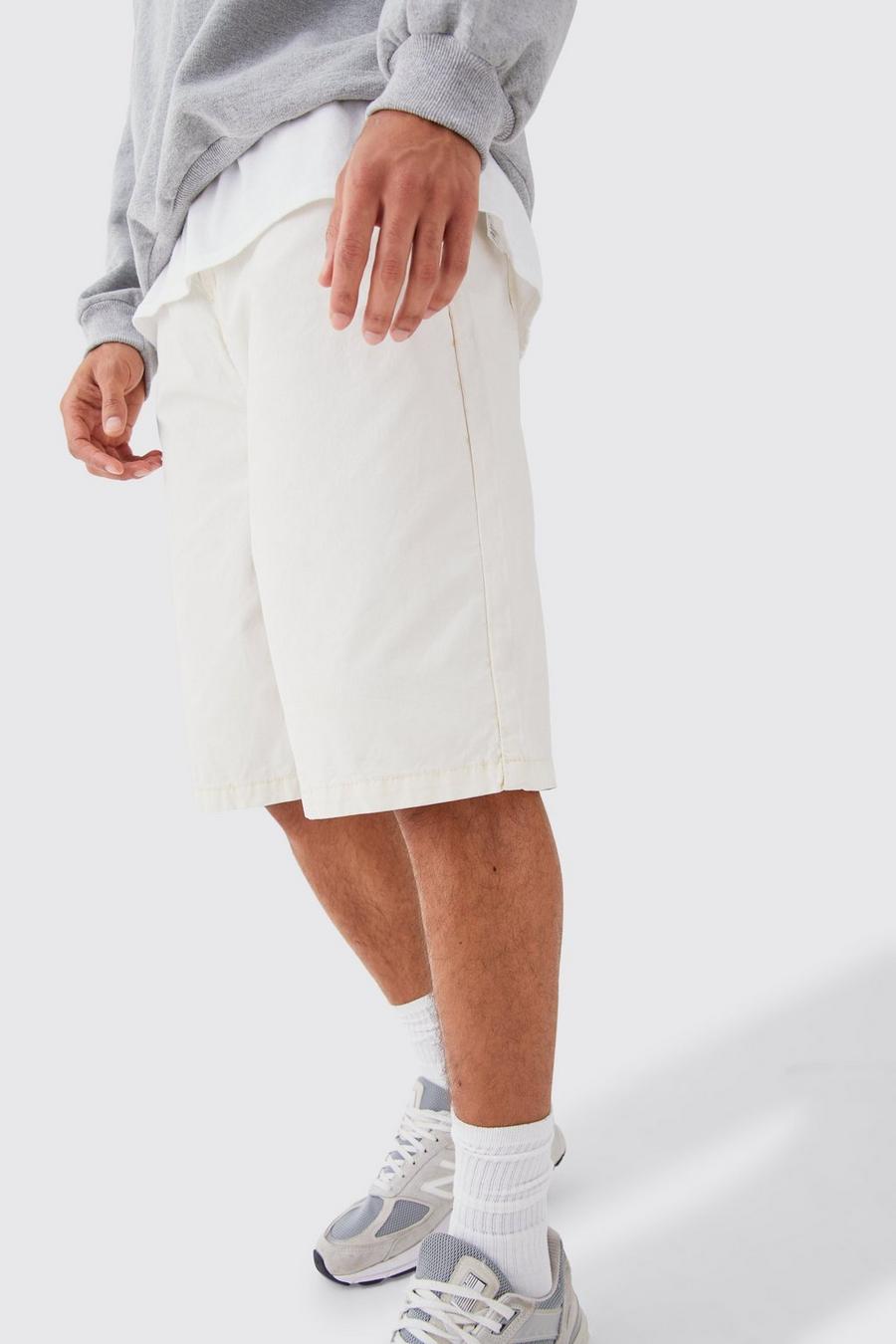 Men's Fixed Waist Washed Longer Length Shorts | Boohoo UK