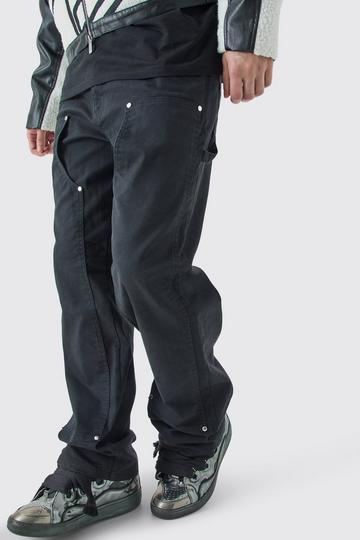 Tall Baggy Keperstof Utility Broek Met Tailleband black