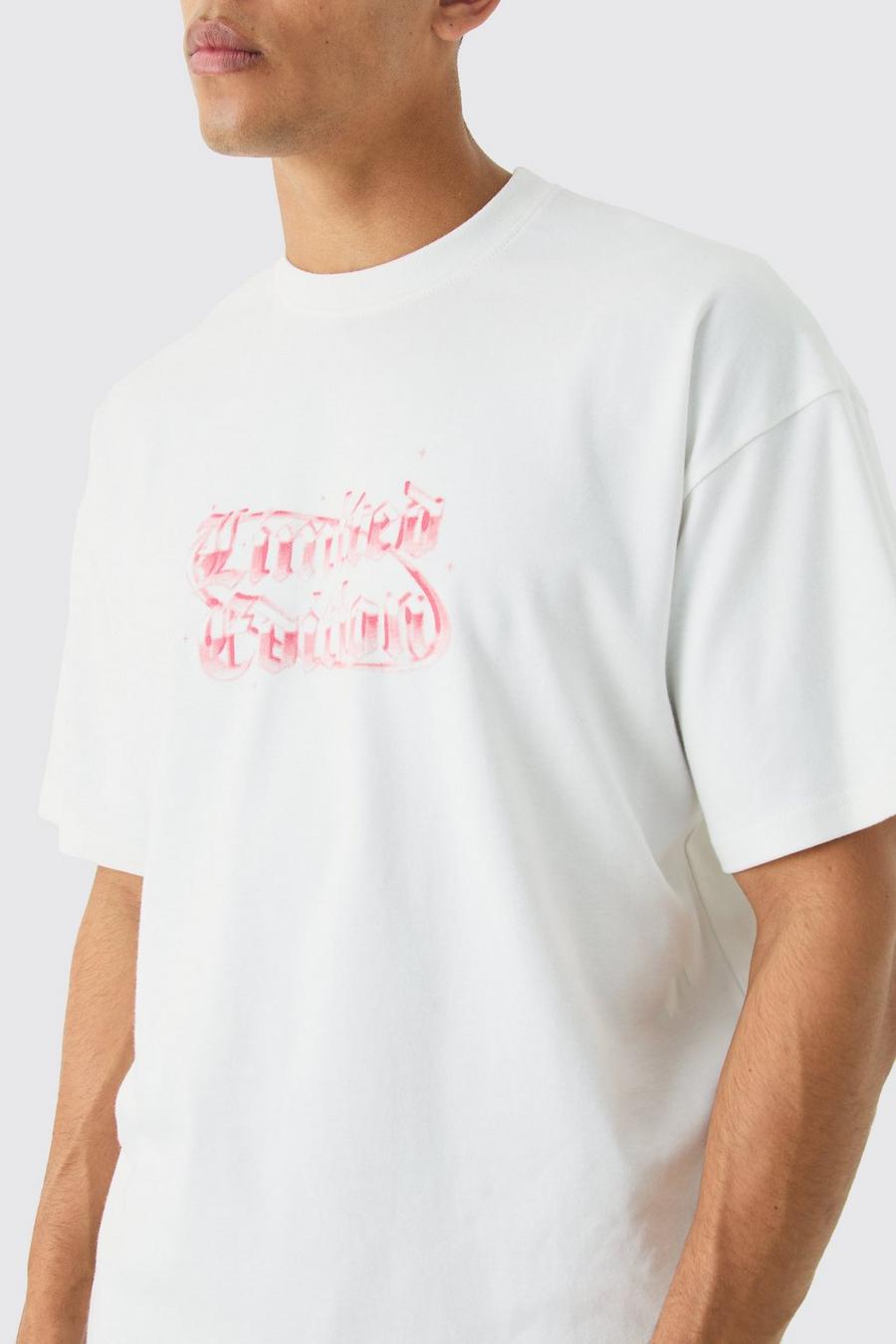 T-shirt oversize à surpiqûres - Limited Edition, White image number 1