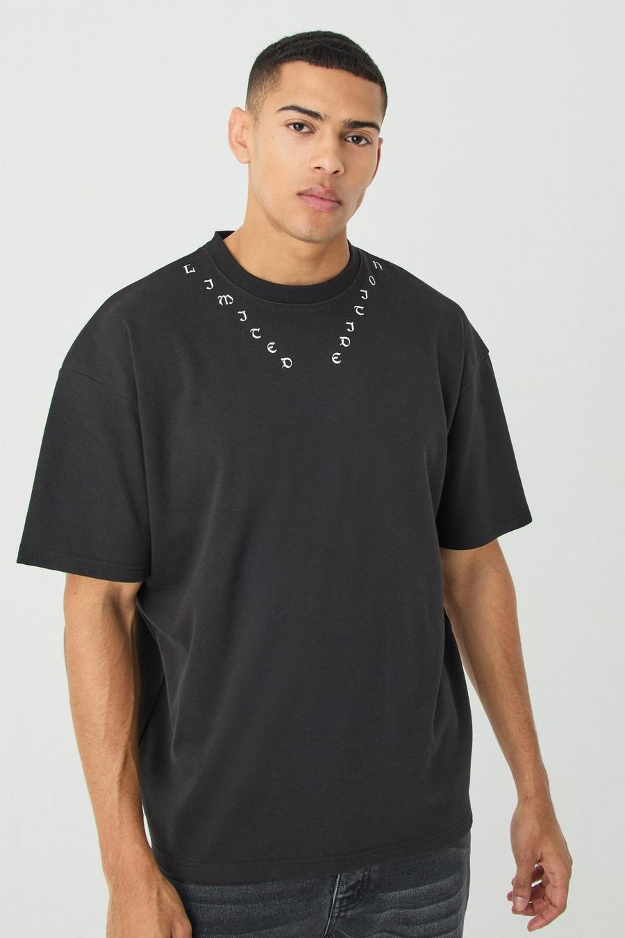 Camiseta oversize con estampado Limited Edition, Black