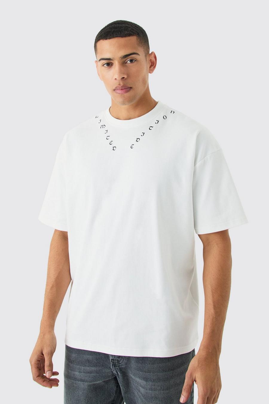 White Limited Edition Oversize t-shirt med tryck image number 1