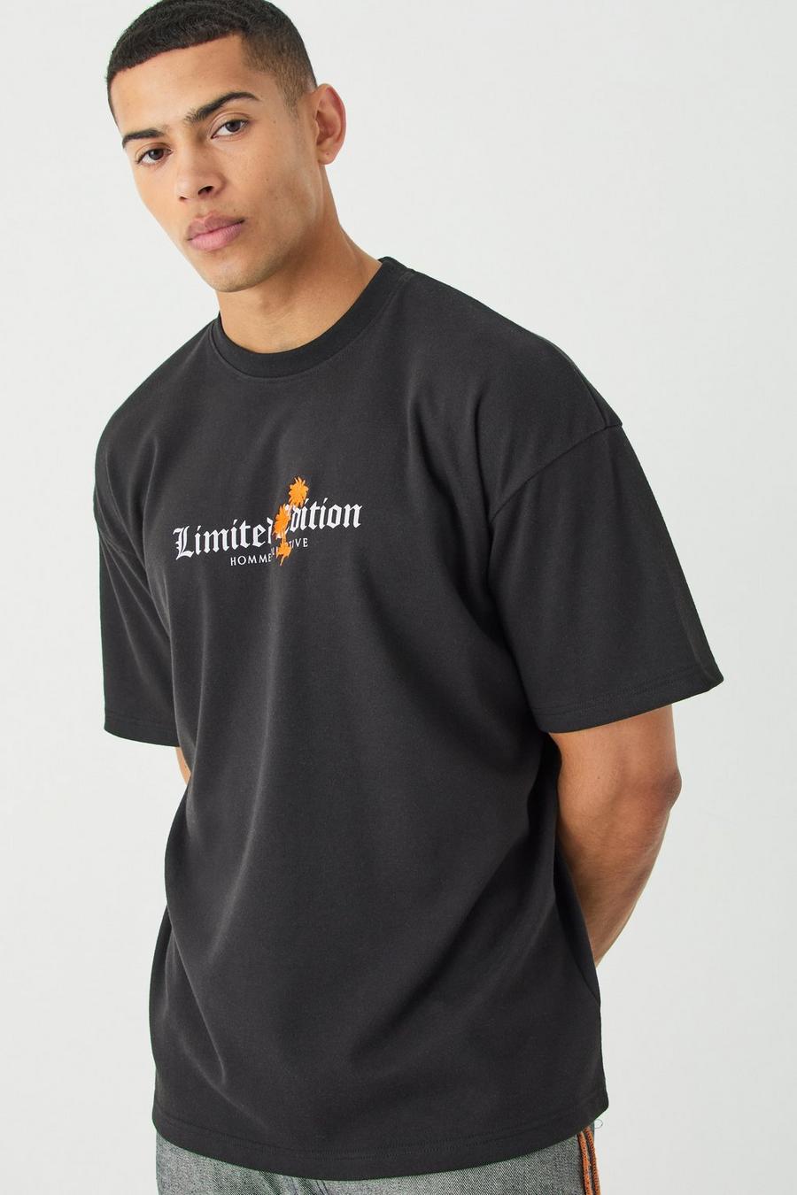 Black Limited Edition Oversize t-shirt med tryck image number 1