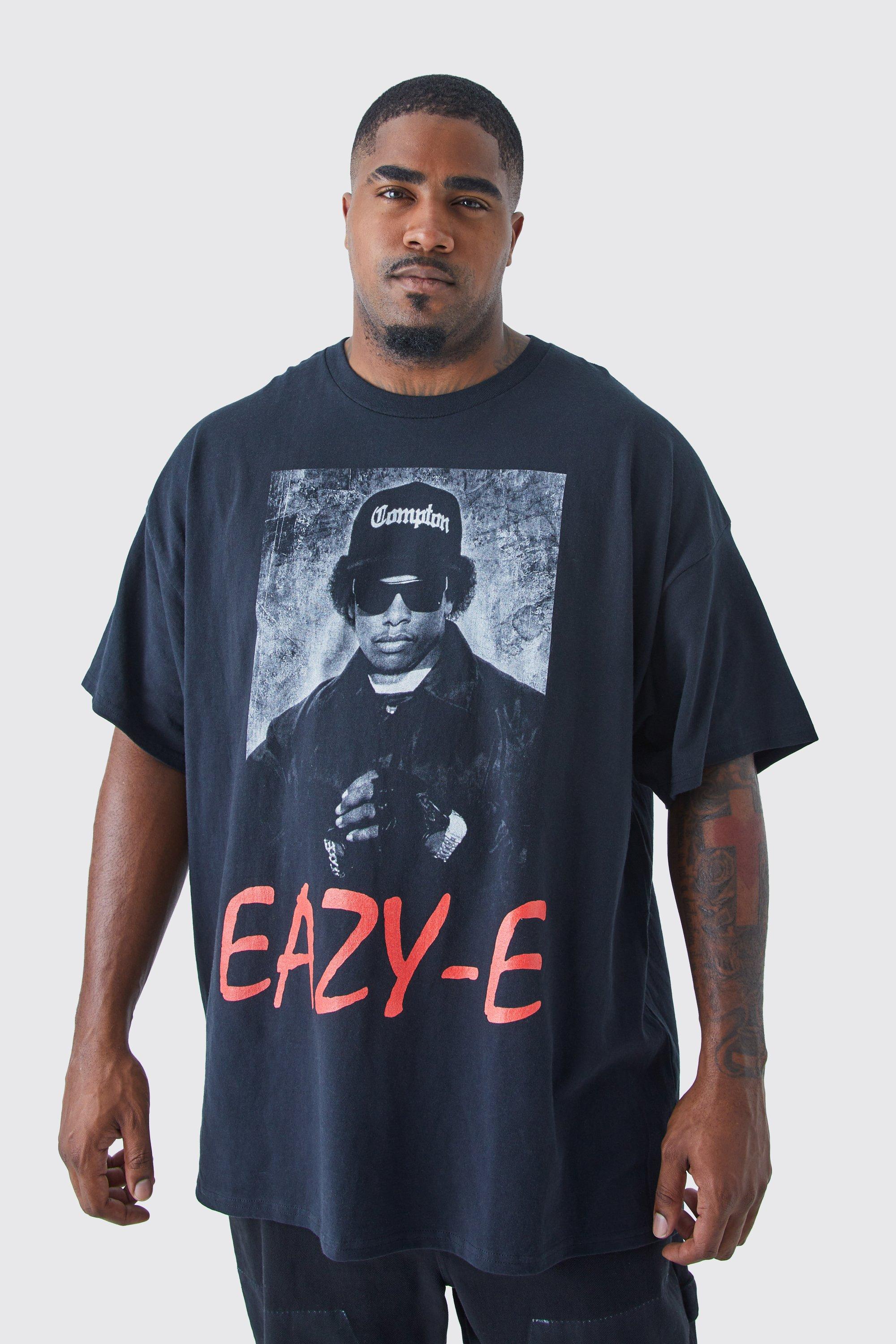 Plus Size Eazy E Chest Print License T-shirt