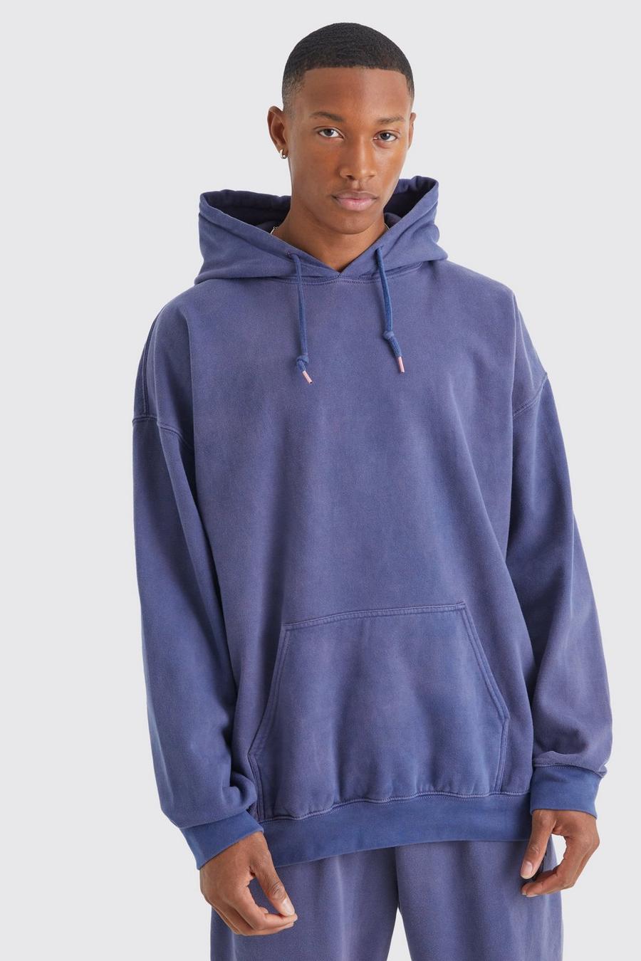 Purple Oversized Washed Hoodie image number 1
