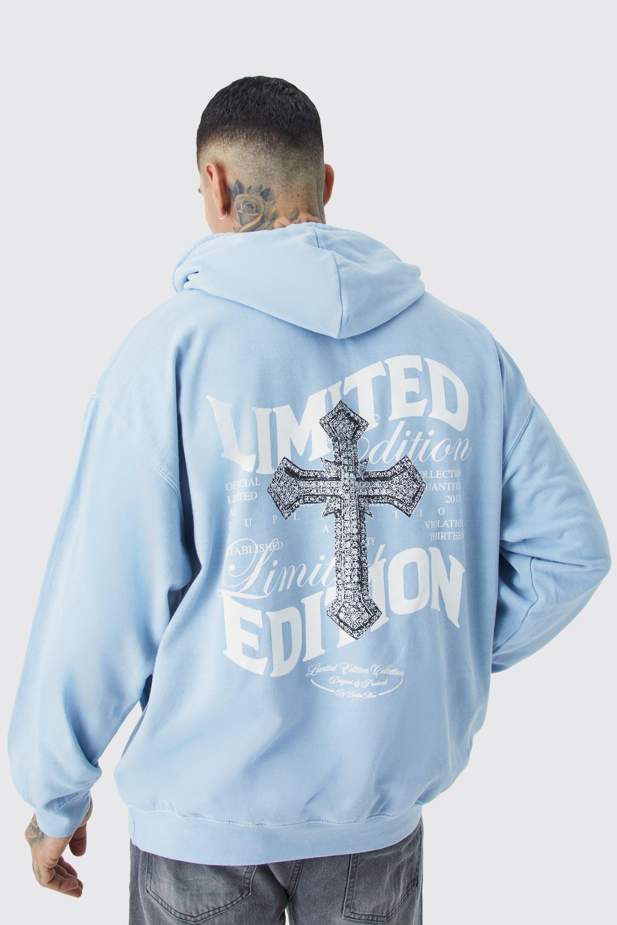sky blue graphic hoodie