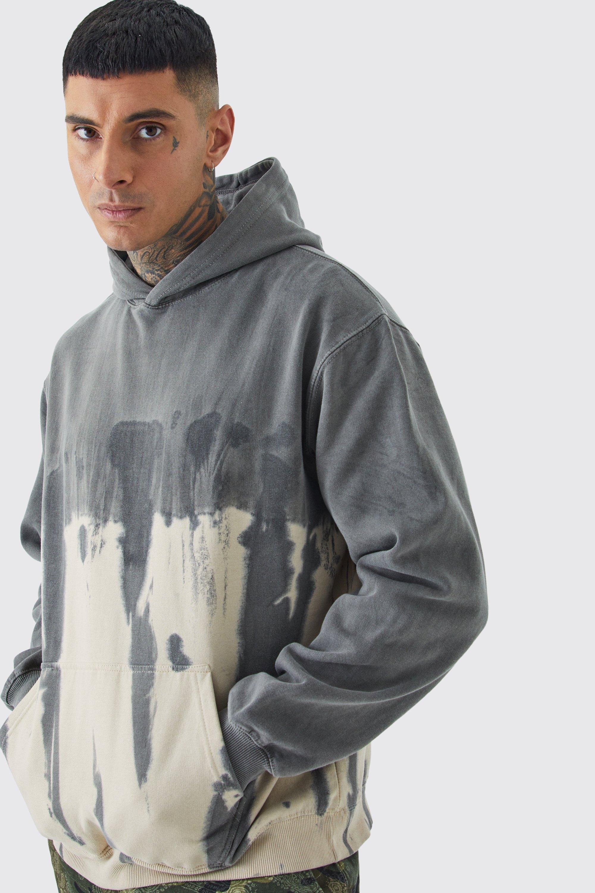 Tall Oversized Bleached Overdye Graphic Hoodie