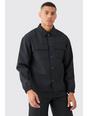 Black Cargo Pocket Regular Fit Tailored Overshirt
