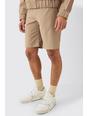 Taupe Relaxed Fit Tailored Shorts