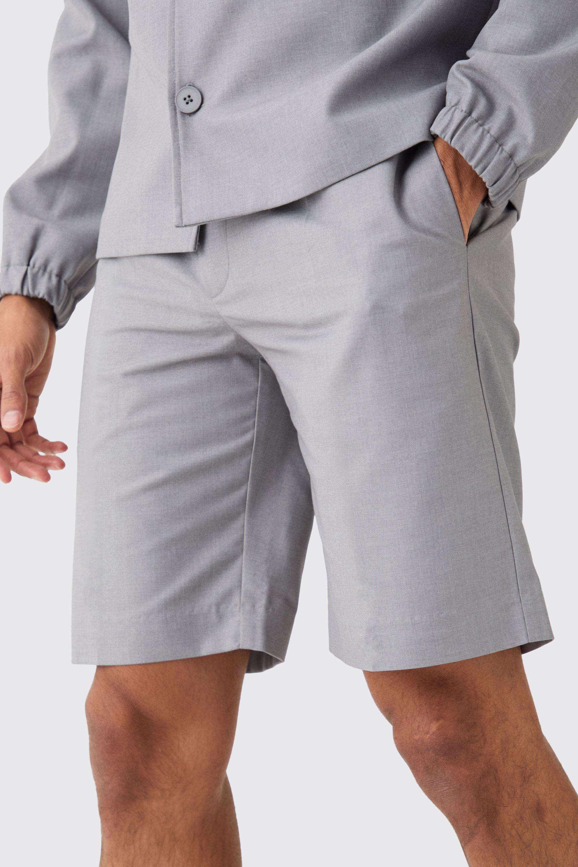 Mens grey sales tailored shorts