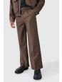Chocolate Belted Tailored Wide Leg Trousers