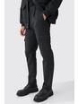 Black Tailored Straight Fit Cargo Trousers