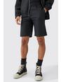 Black Relaxed Fit Tailored Shorts