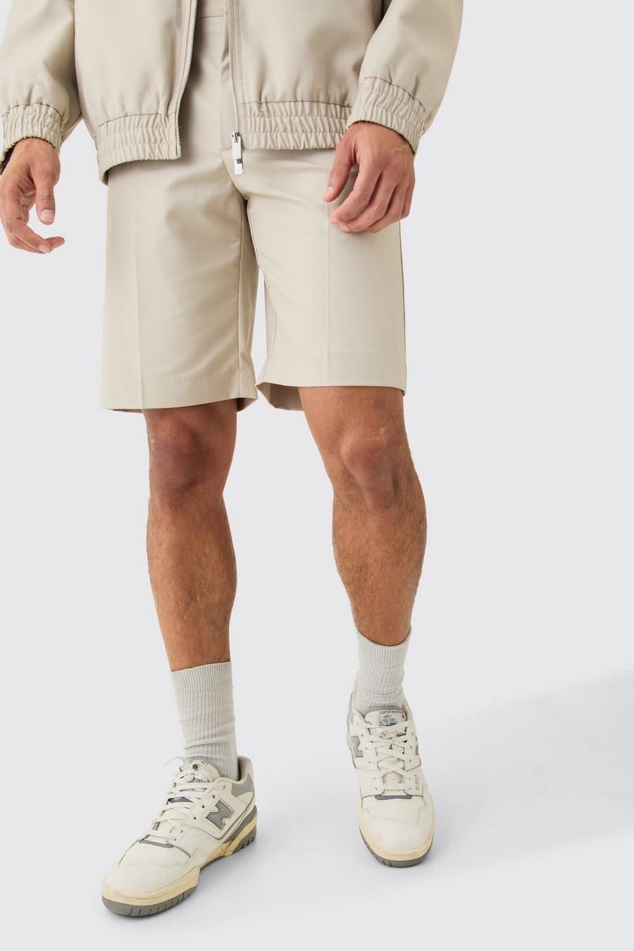 Stone Getailleerde Baggy Shorts image number 1