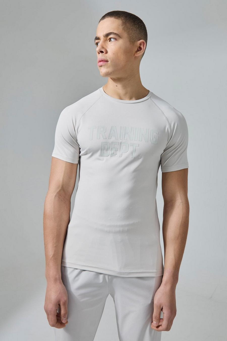Light grey grau Active Training Dept Muscle Fit T-shirt
