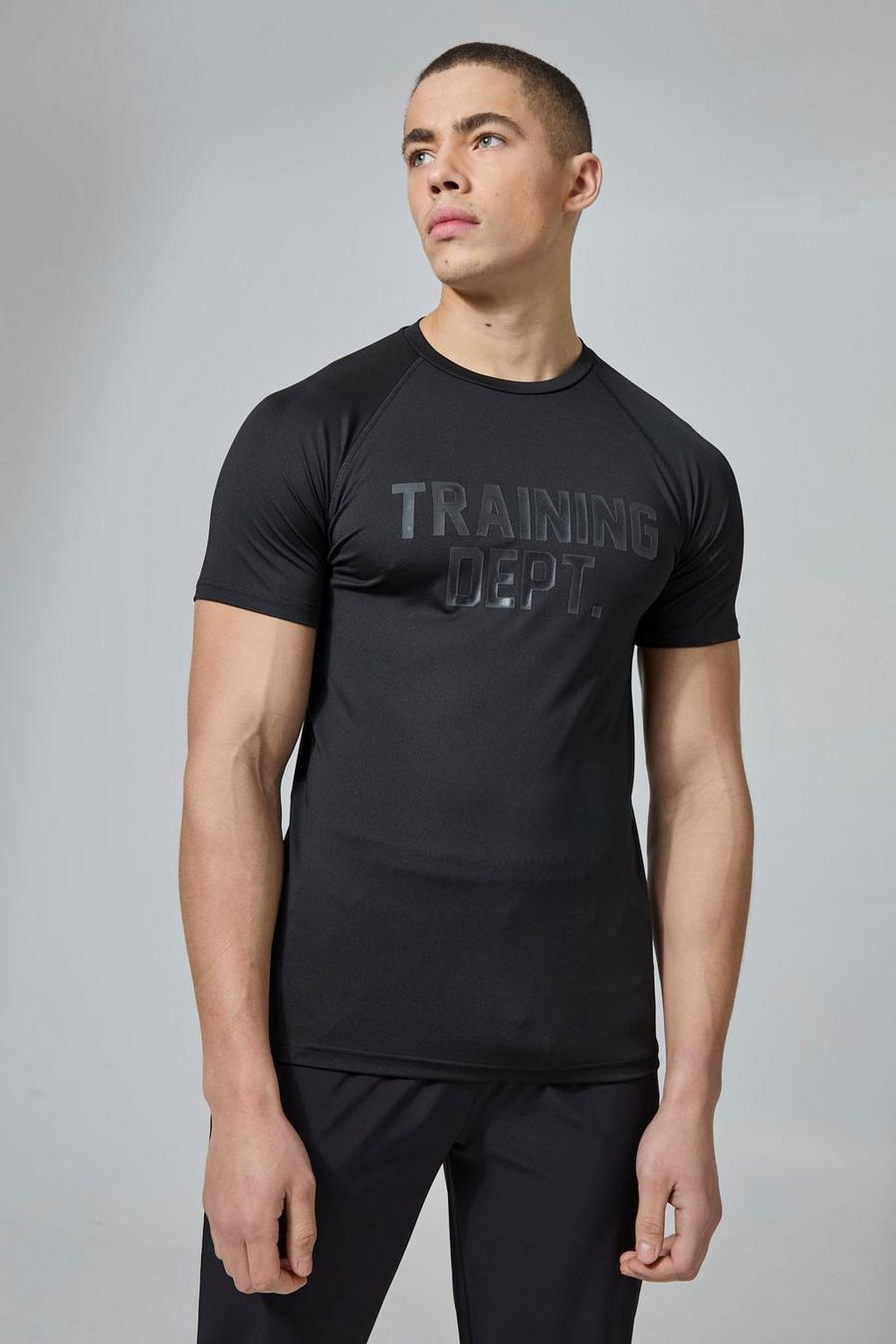 T-shirt de sport moulant à slogan Active Training, Black image number 1
