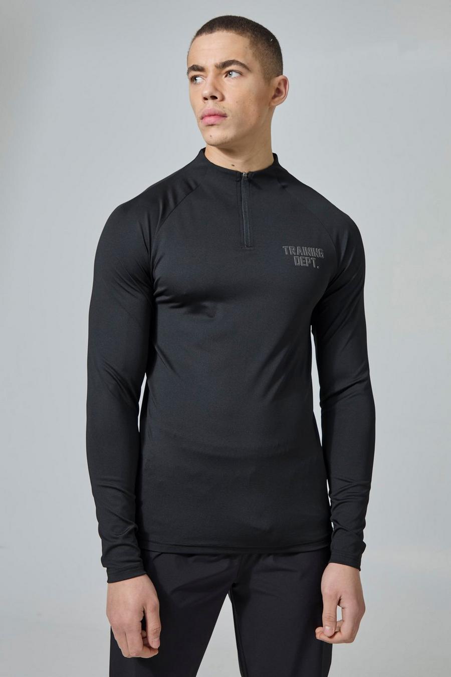 Black Skip to Footer Press Enter Muscle Fit 1/4 Zip