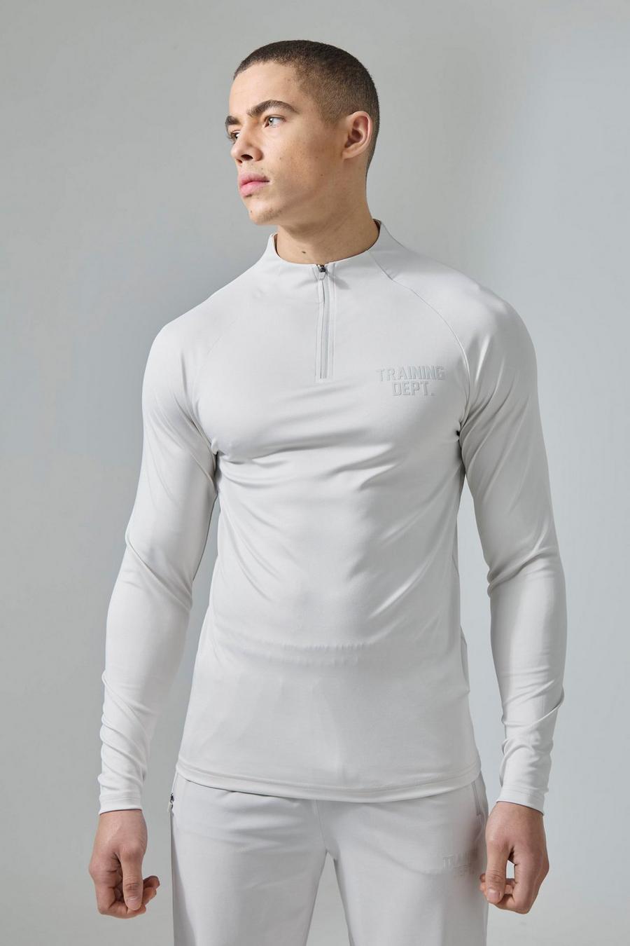 Light grey Active Training Dept Muscle Fit 1/4 Zip image number 1