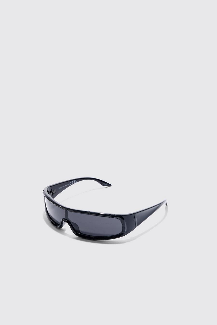 Gafas de sol estilo nadador cruzadas, Black image number 1