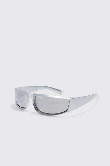 Racer Wrap Sunglasses silver