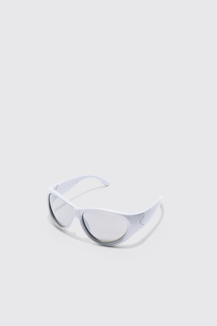 Silver Mirror Lens Racer Sunglasses image number 1