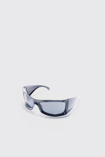 Angled Plastic Sunglasses black