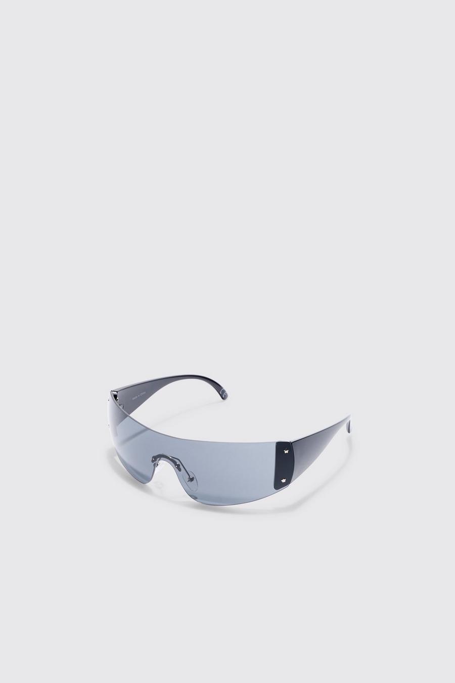 Black nero Wrap Visor Sunglasses