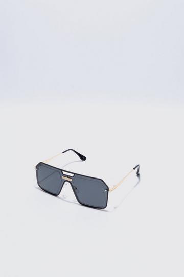 Metal Aviator Detail Sunglasses black