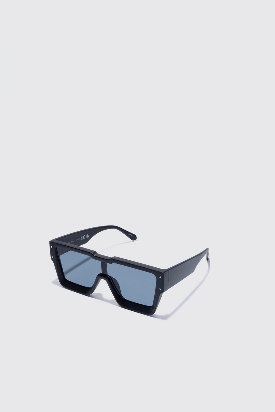 Black Plastic Shield Lens Sunglasses image number 1