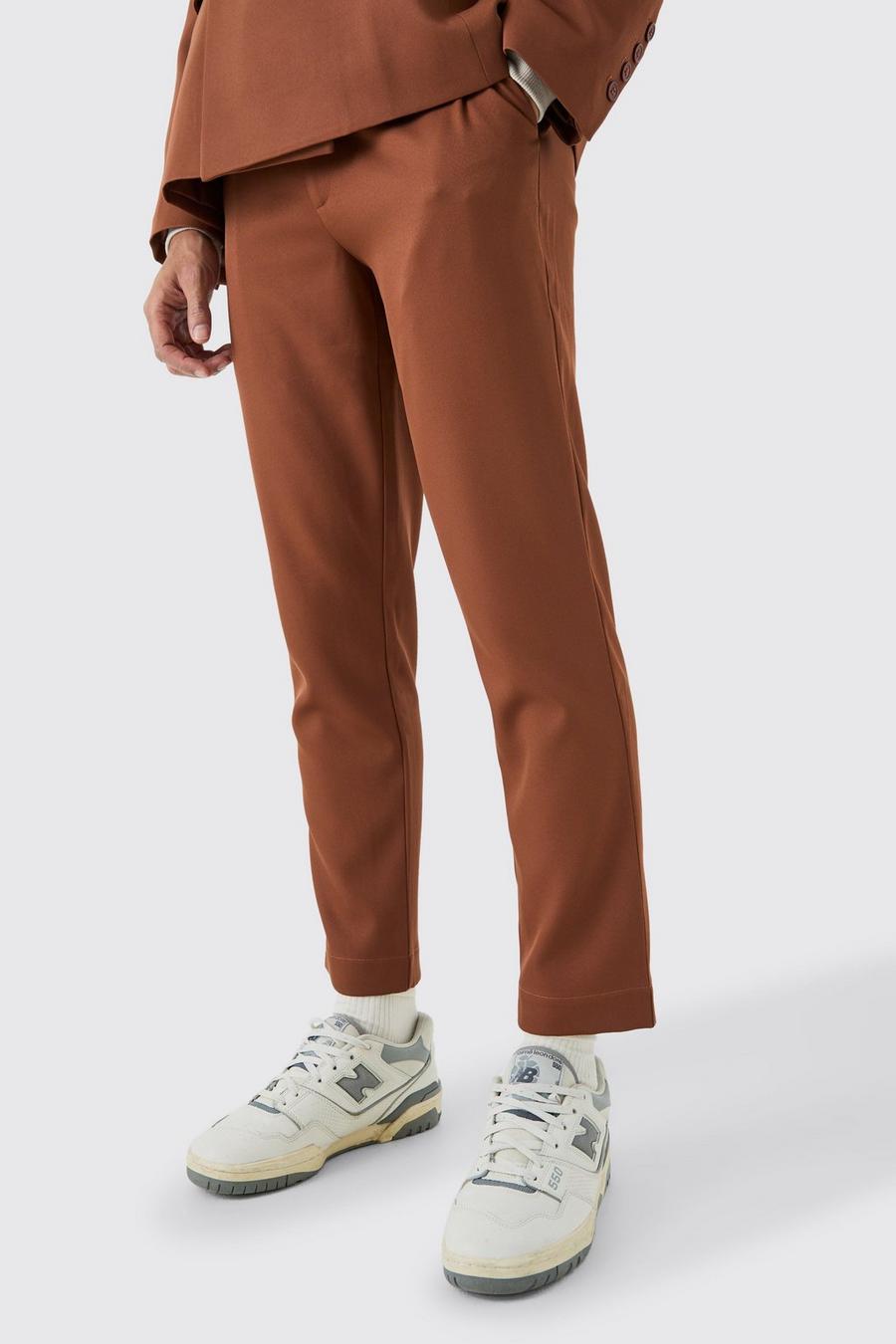 Rust orange Mix & Match Tailored Slim Cropped Trousers