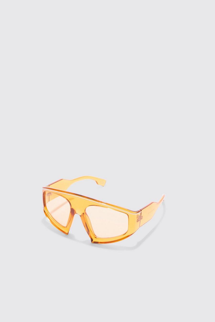 Occhiali da sole in plastica trasparente, Orange image number 1