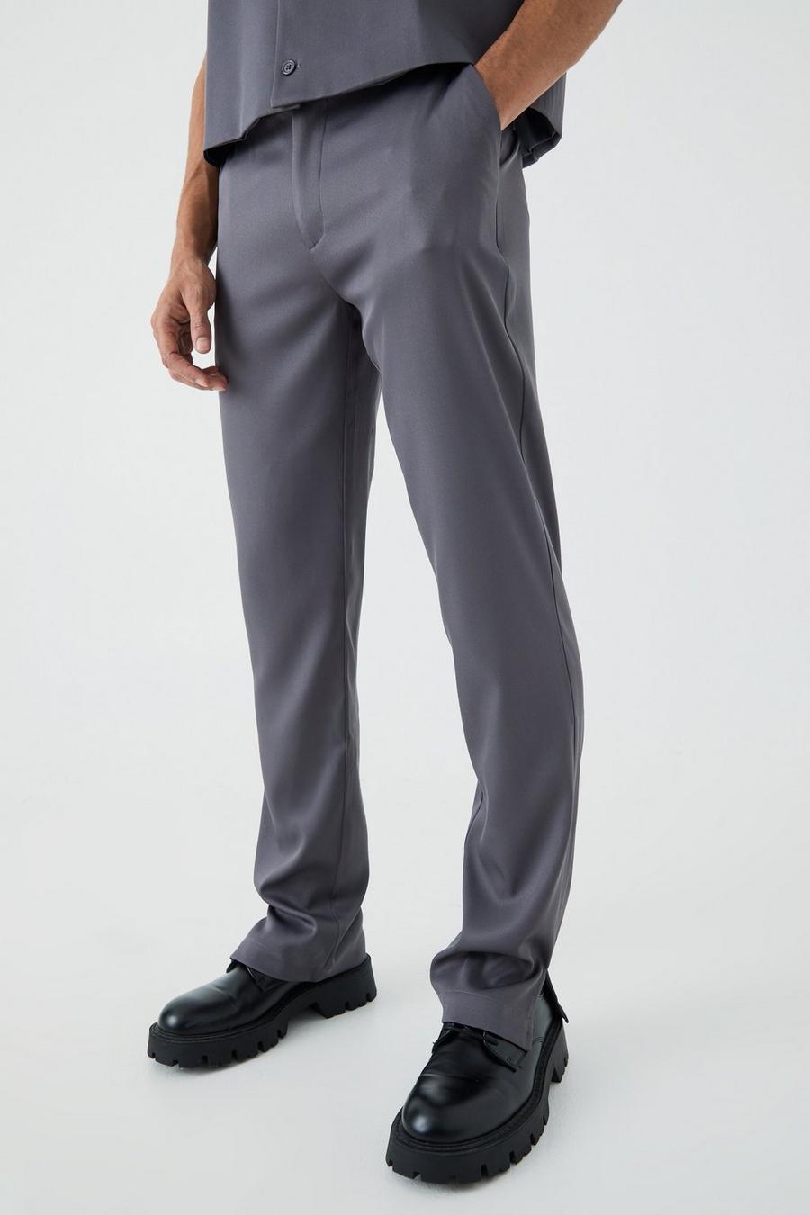 Pantaloni sartoriali Mix & Match con spacco sul fondo, Charcoal
