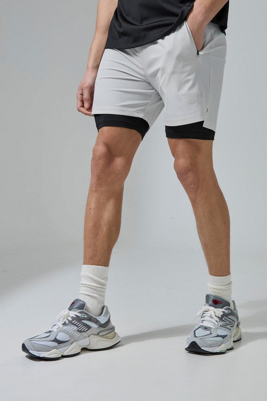 Pantaloncini Active Training Dept 2 in 1, Light grey image number 1