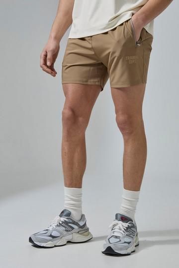 Brown Active Training Dept Regular Fit 5inch Short