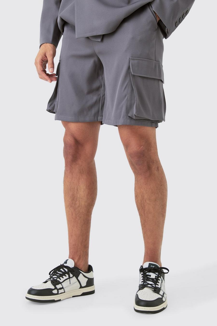 Charcoal Mix & Match Getailleerde Cargo Shorts image number 1