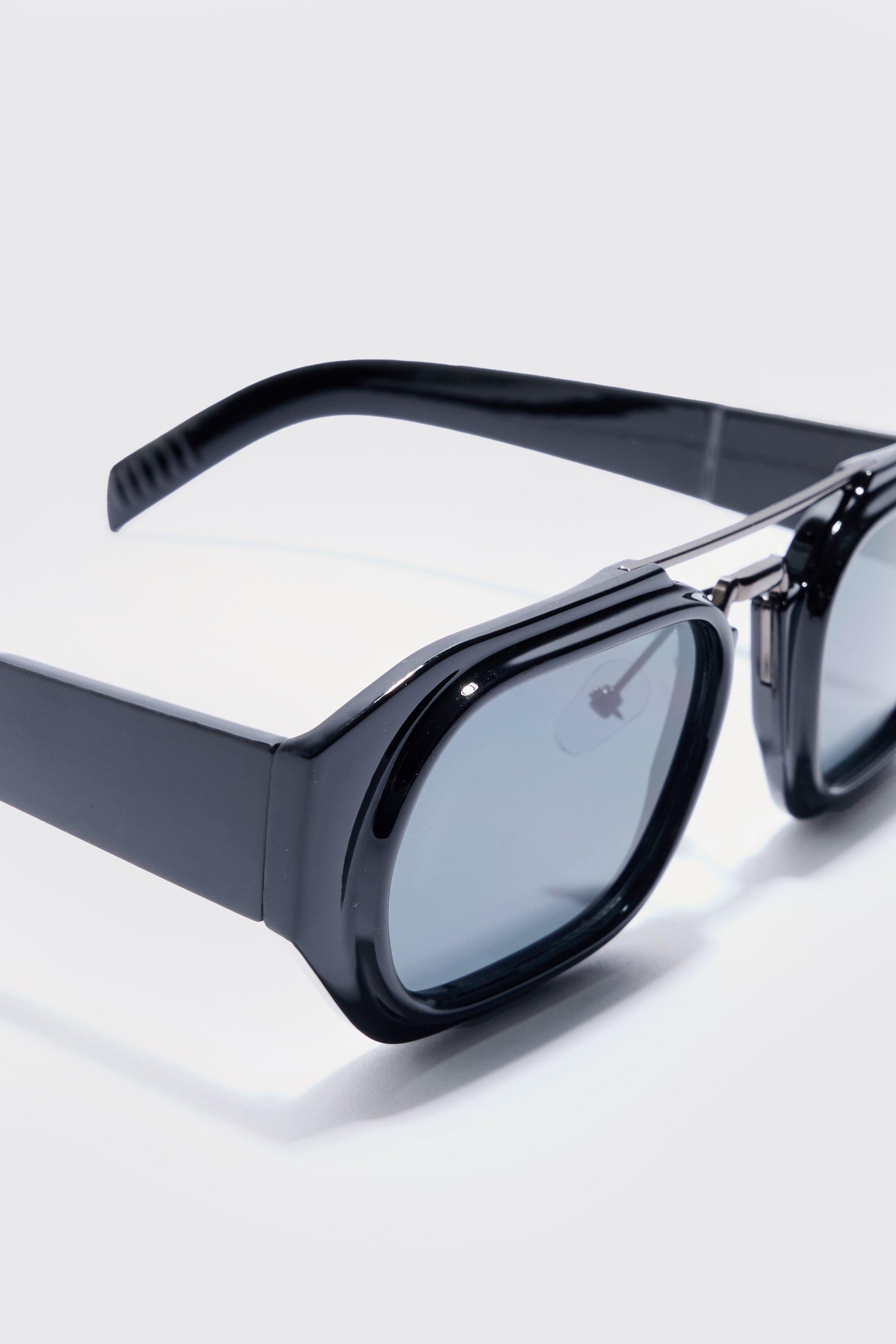 Sonnenbrille mit eckigem Gestell | boohoo DE