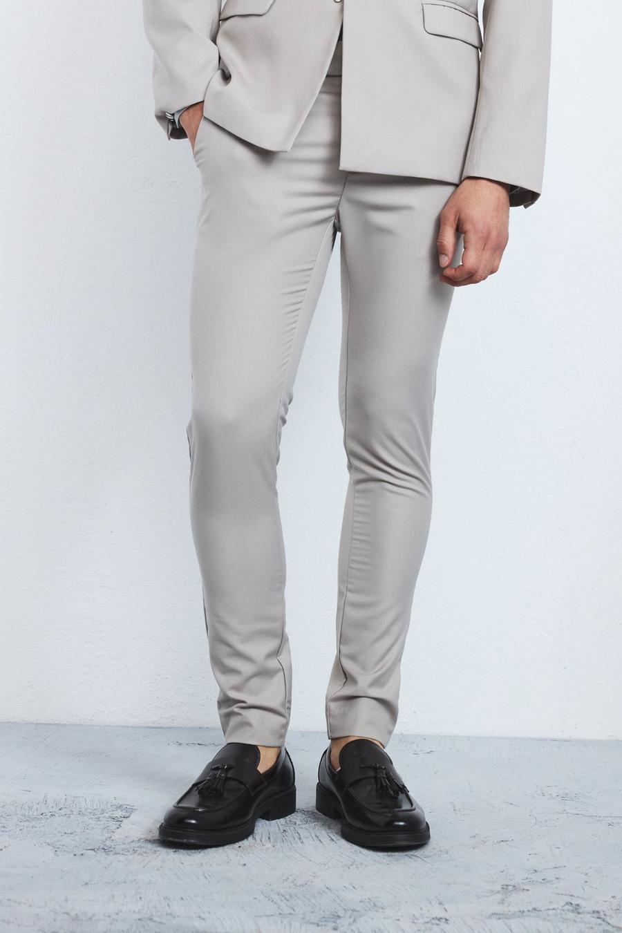 Stone Super Skinny Fixed Waist Tailored Trousers image number 1