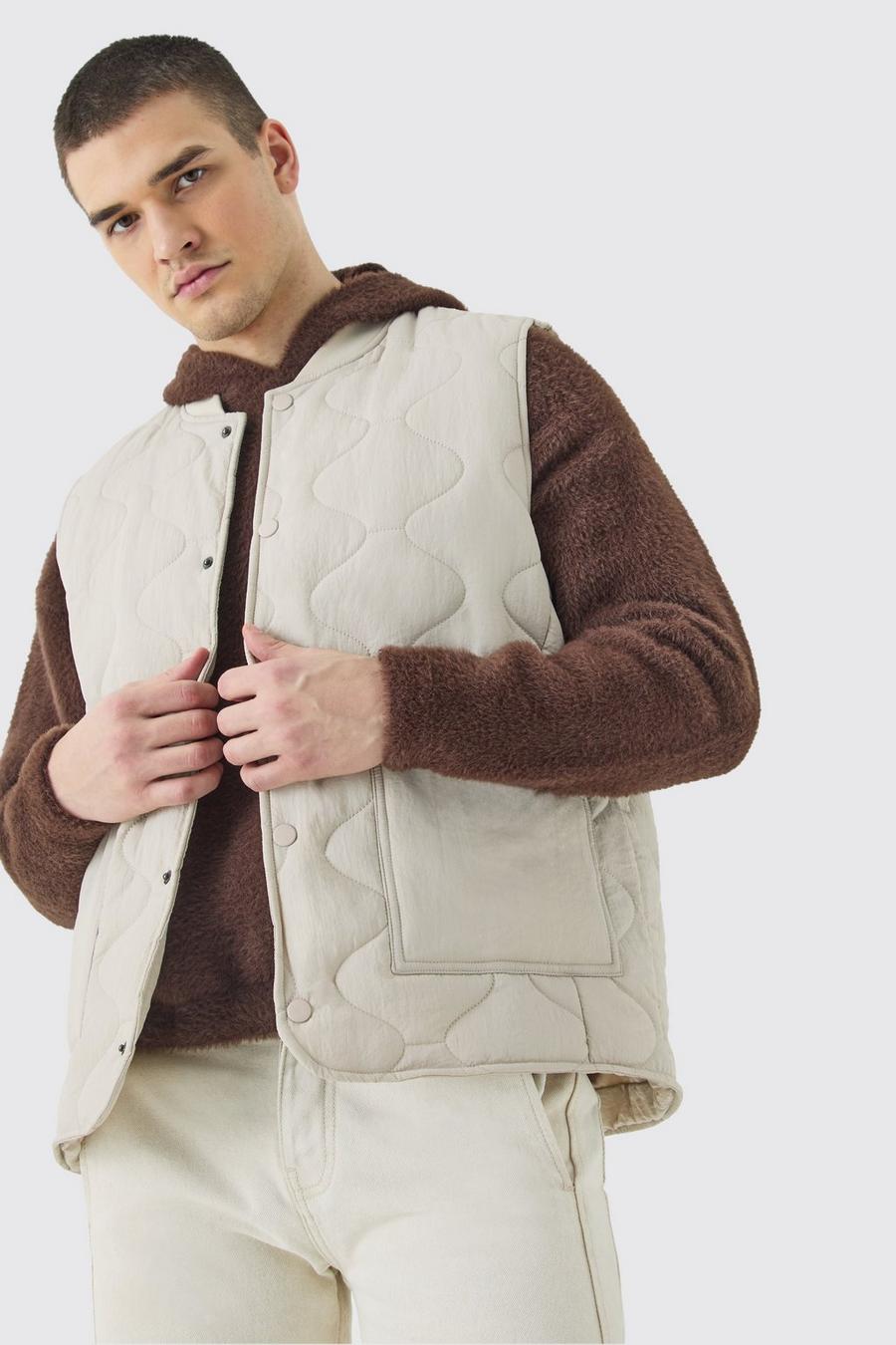 Stone Tall Onion Quilted Gilet image number 1