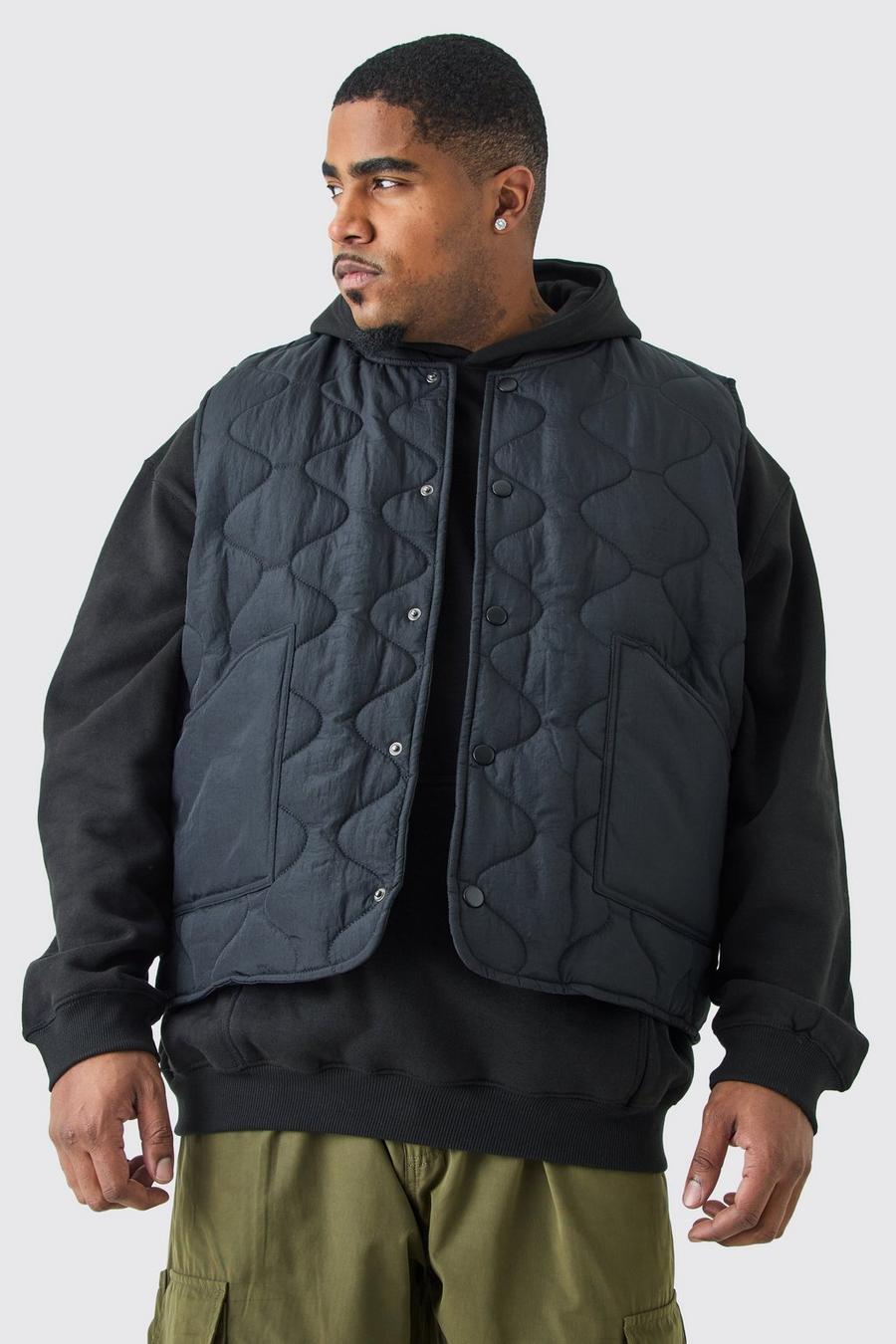 Black Plus Onion Quilted Gilet