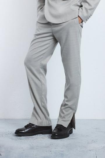 Window Flannel Straight Fit Pants grey