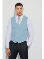 Teal Textured Double Breasted Waistcoat