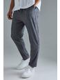 Pantalón texturizado ajustado elegante de raso, Grey blue