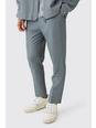 Pantaloni affusolati a righe verticali con vita elasticizzata, Grey