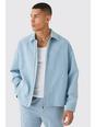 Giacca Harrington Smart oversize in velluto a coste, Sky