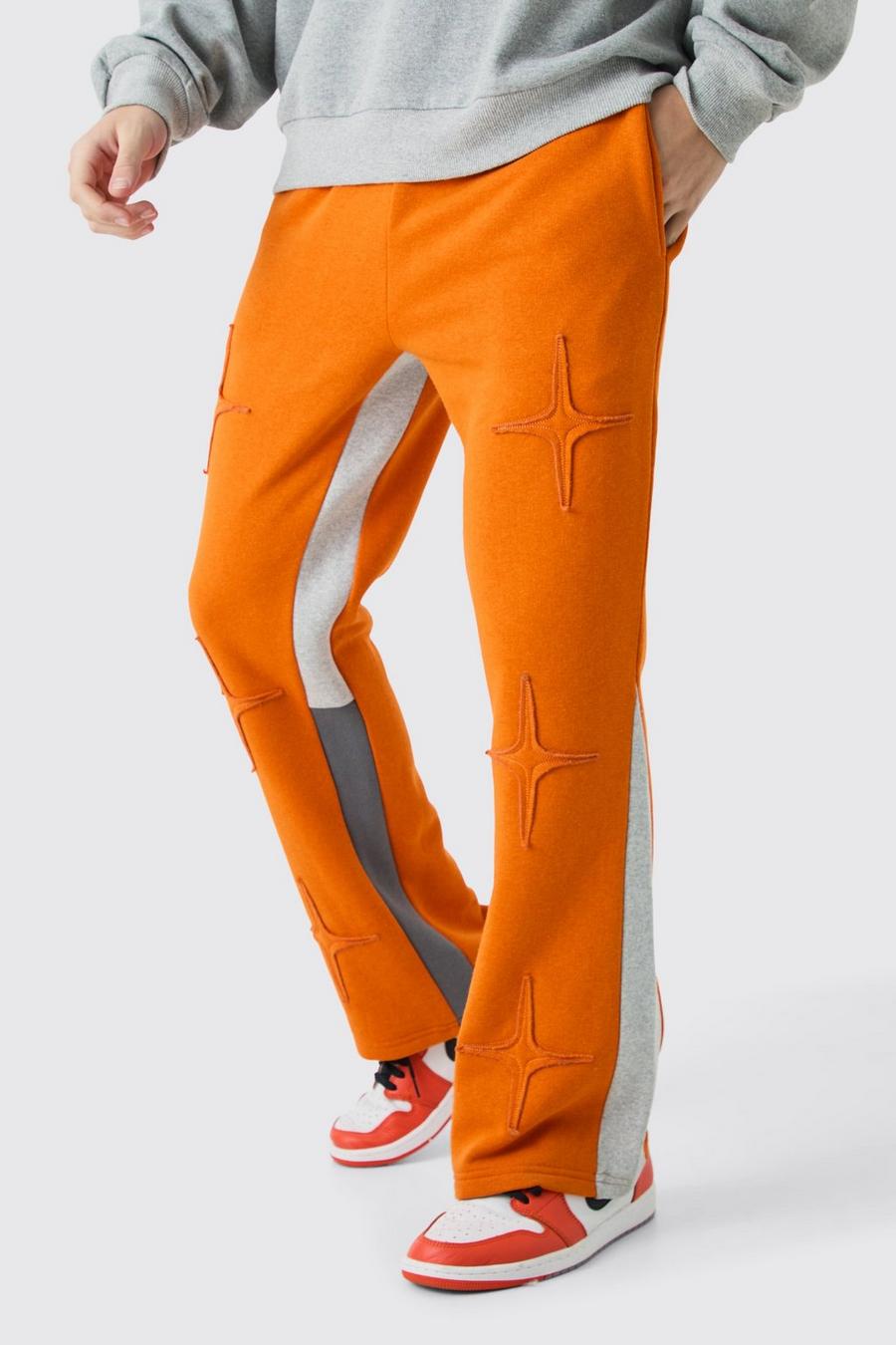 Orange Regular Fit Applique Gusset Jogger image number 1