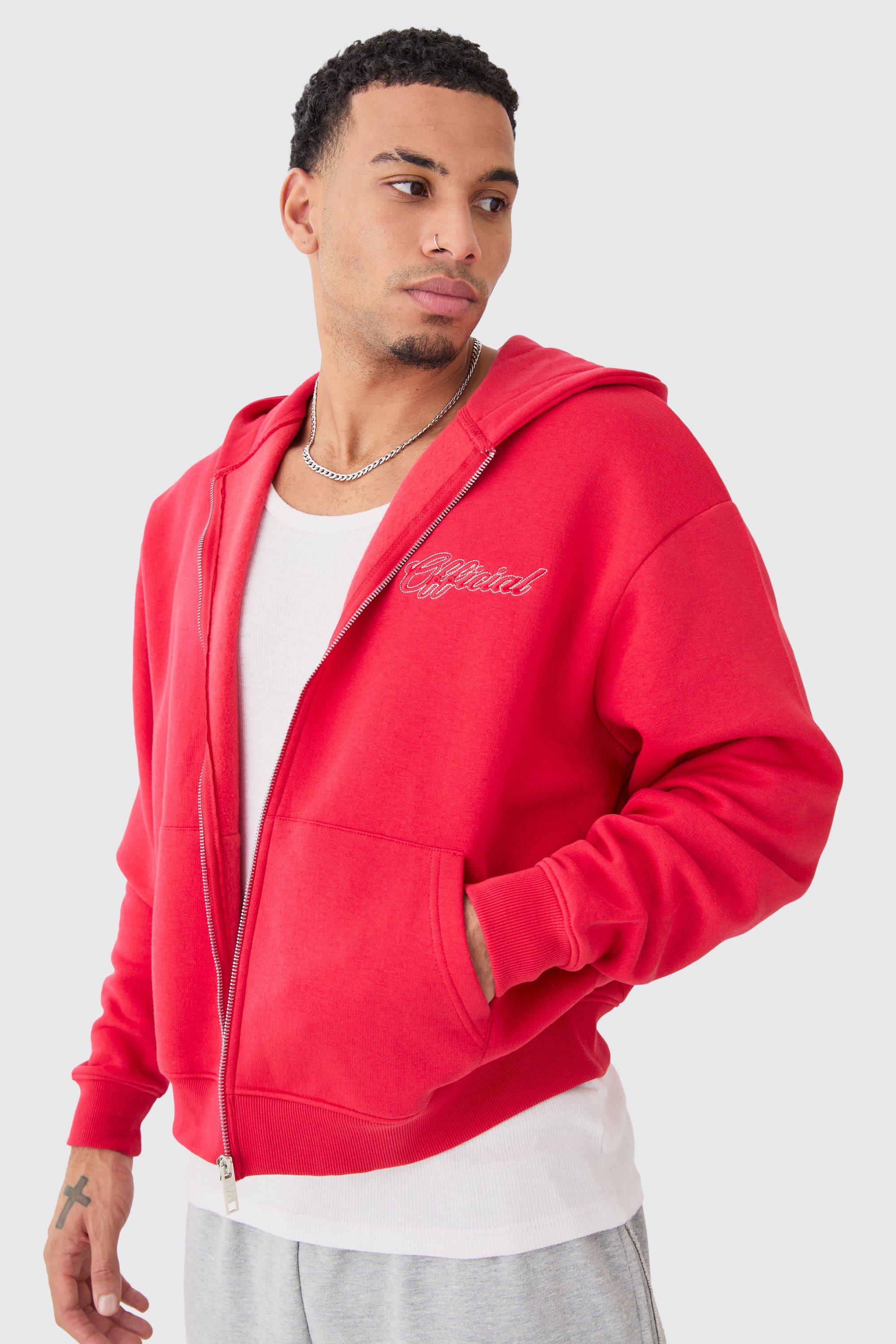 Man Boxy Fit Zip Through Hoodie