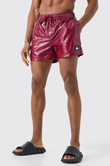 Short Length Parachute Swim Short red