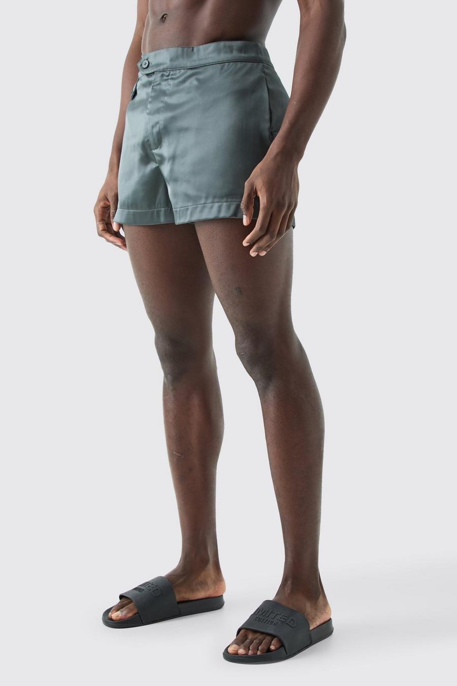 Pantaloncini da bagno Smart super corto con tasche in vita fissa, Green image number 1