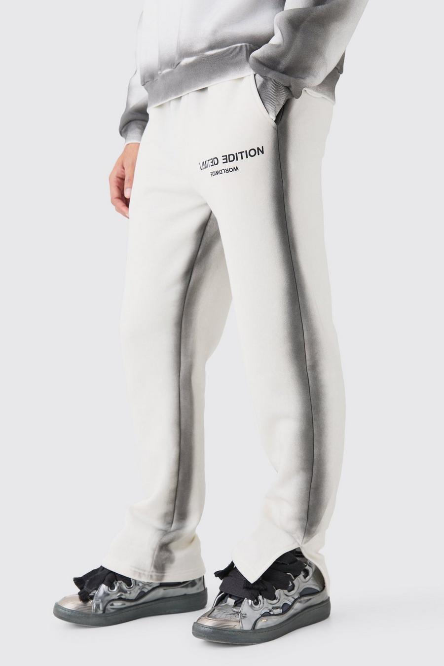 Pantaloni tuta Core Fit slavati con spacco sul fondo, Ecru image number 1