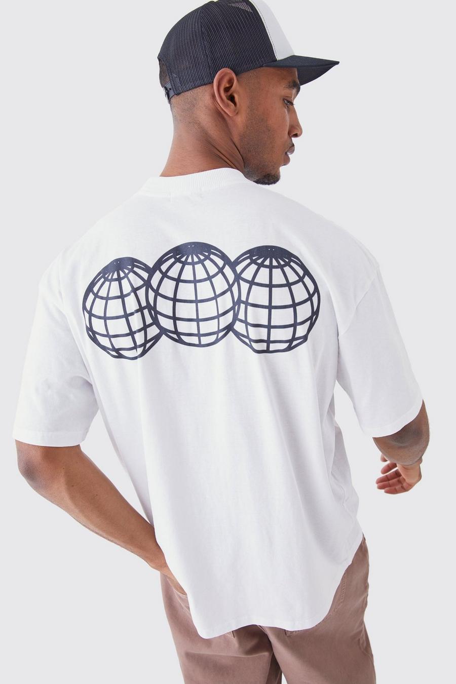 Tall Oversize T-Shirt mit Print, White